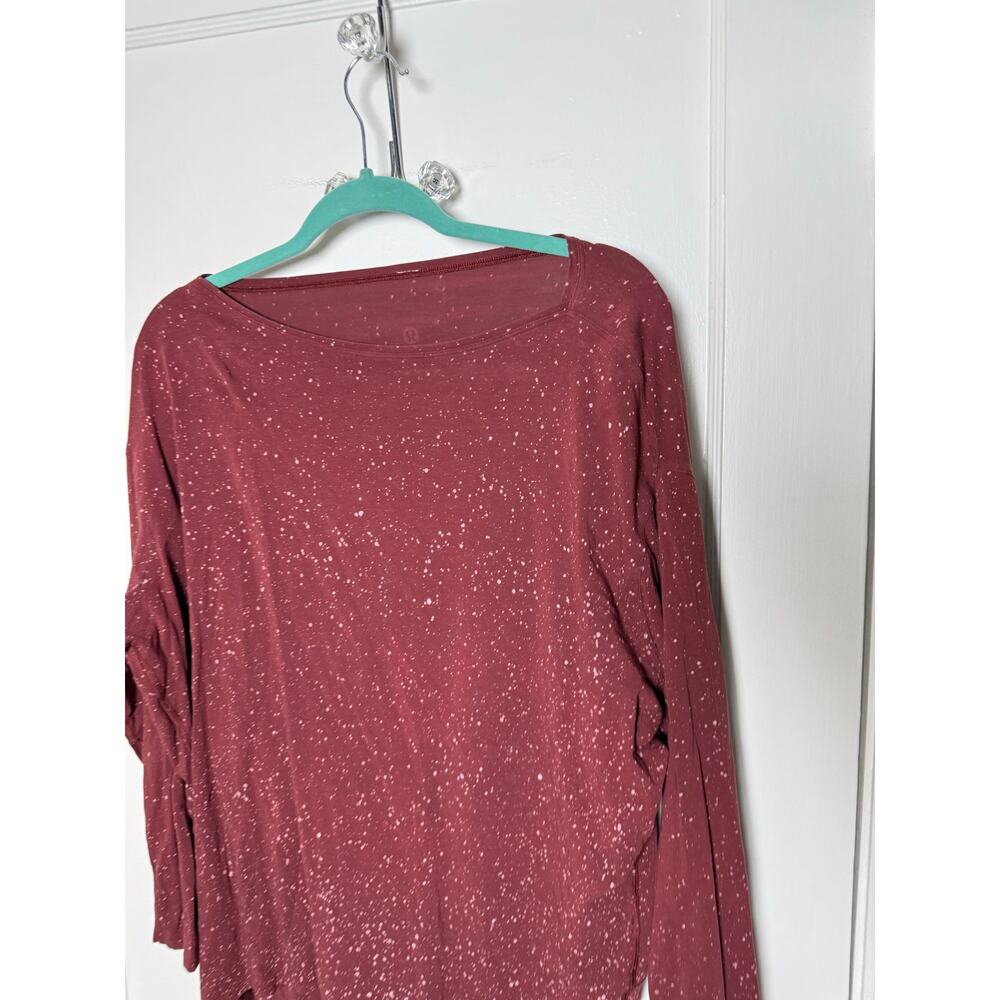 Lululemon Back in Action Long Sleeve Splatter T-shirt Pima Cotton Oversized 12 - Picture 5 of 7